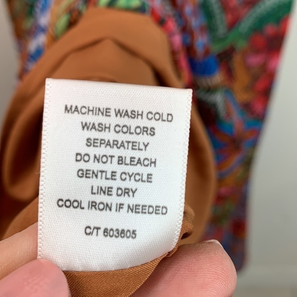 Just… Taylor faux wrap flutter sleeve tribal floral chiffon maxi dress lined EUC - Picture 14 of 14